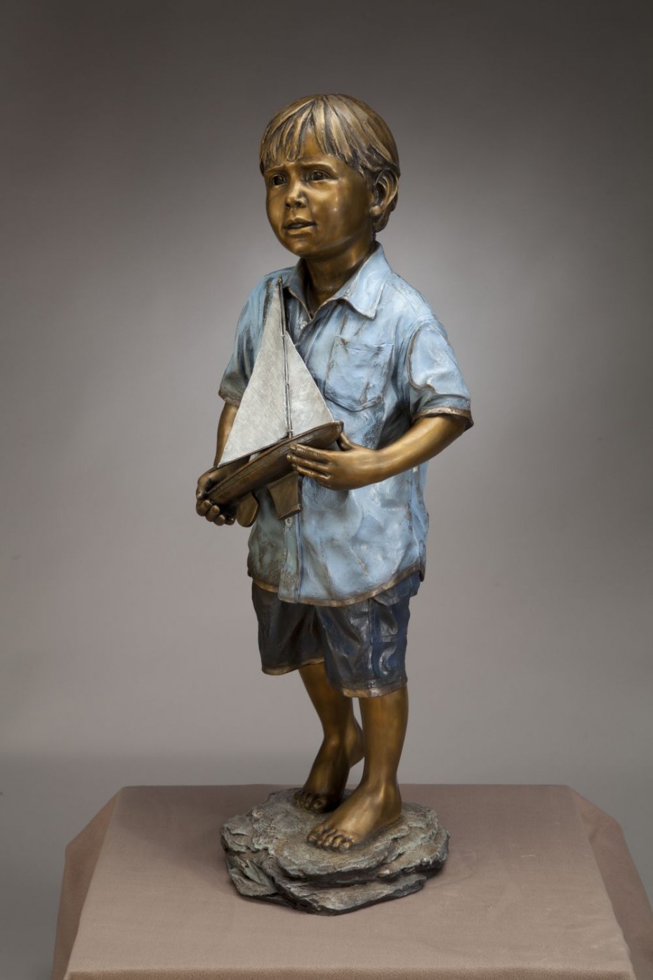 child bronze sculpture