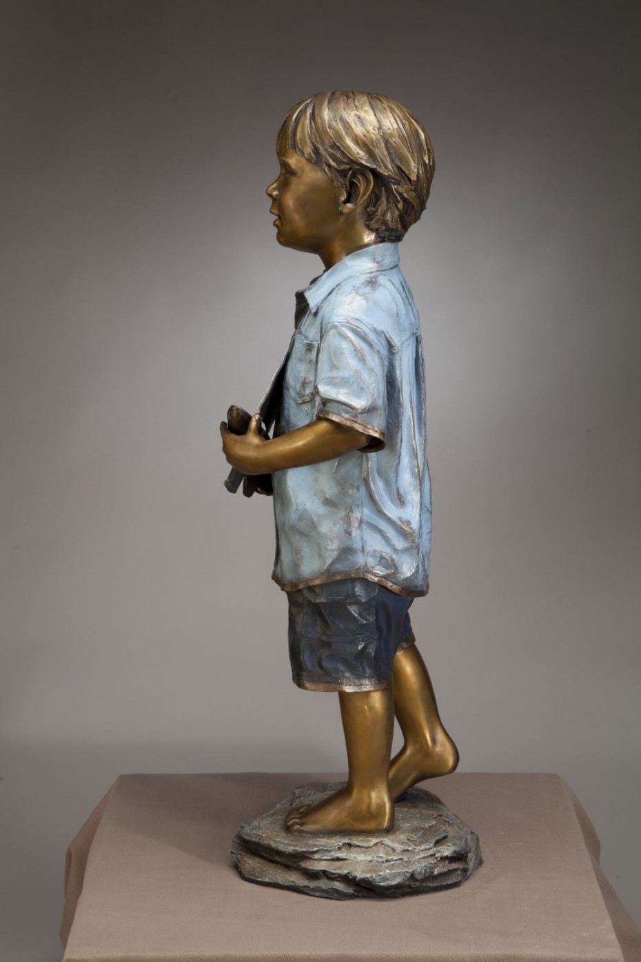 child bronze sculpture