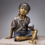 Cooper's Town Bronze Child with Baseball
