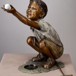 Dimples Bronze Sculpture Child Golfing