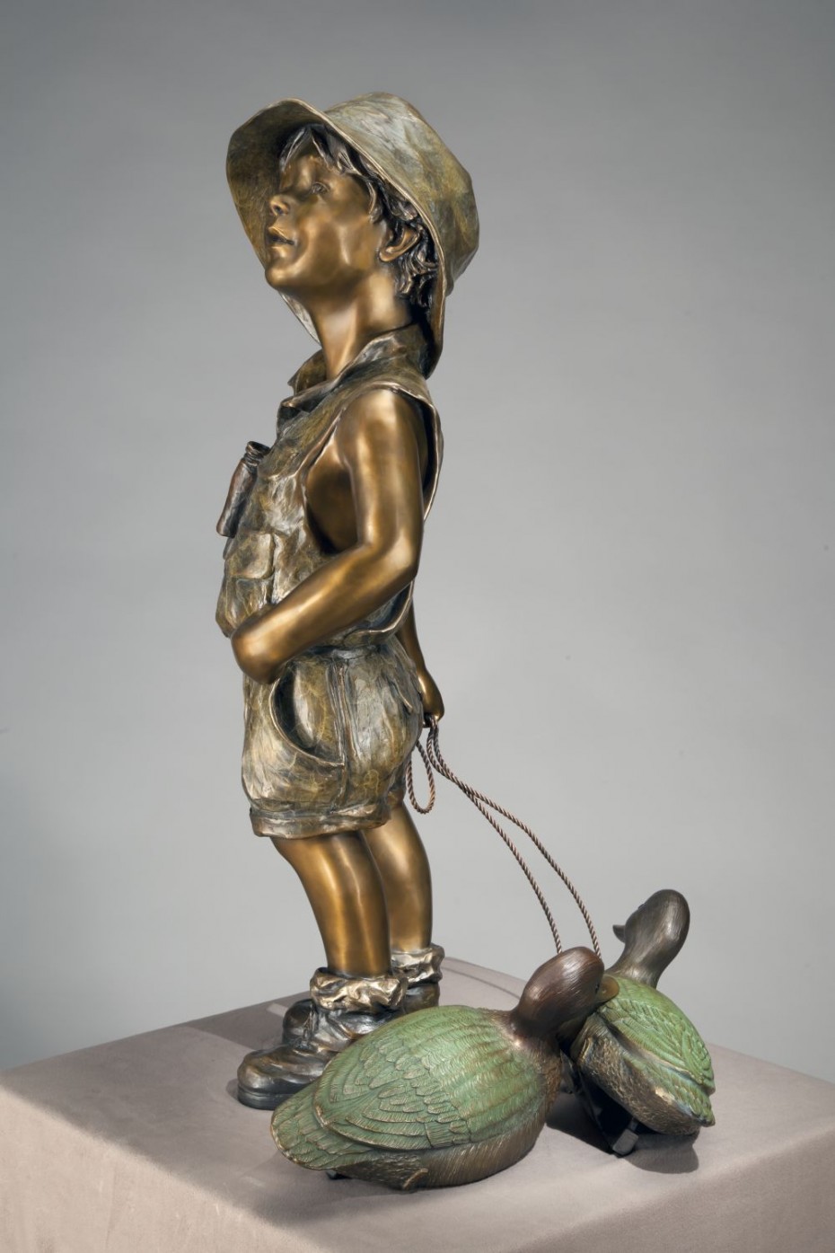 Hunter Child Bronze Sculpture