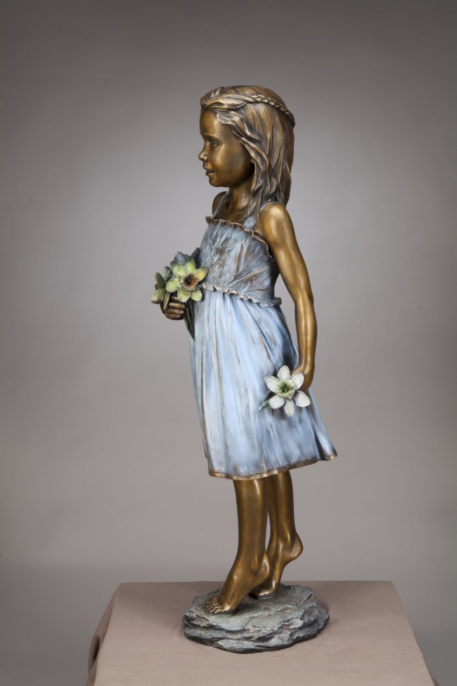 bronze child sculpture