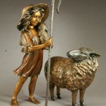 Lil' Bo Peep in Bronze with Sheep
