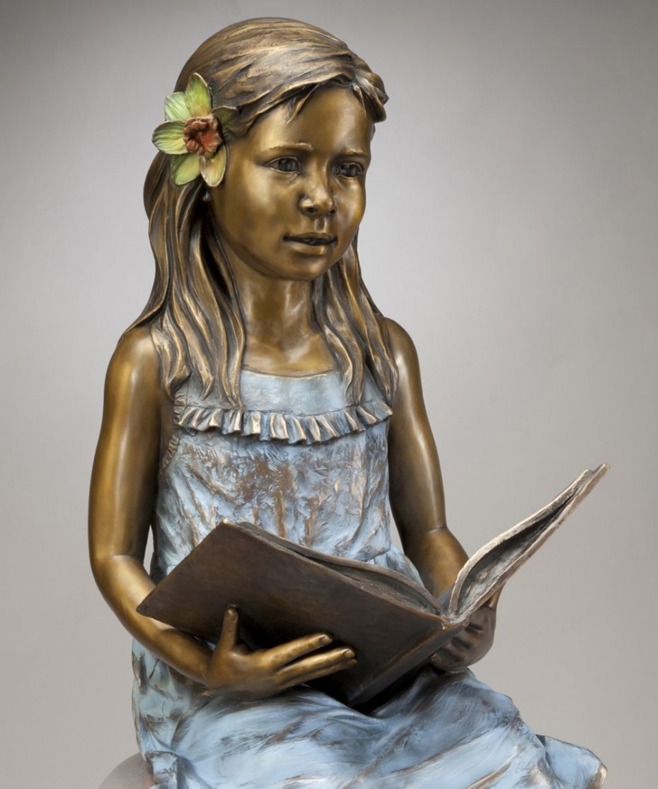 Morgan Bronze Child Reading